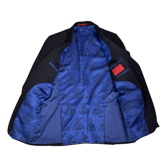 TED BAKER Luxury Designer Wool Blue Business Casual Formal Blazer Suit Mens 38R - Picture 3 of 11